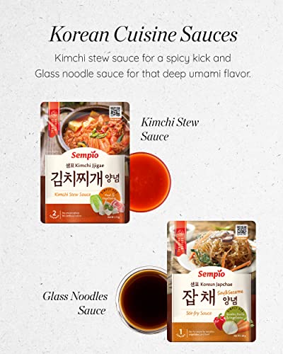 Sempio Japchae Sauce (60g) - Authentische koreanische Küche zu Hause. Süßer & herzhafter Geschmack für gebratene Nudeln
