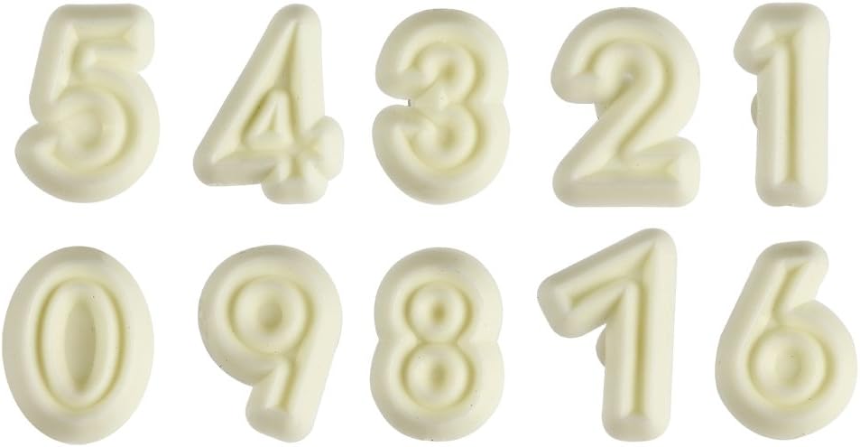 PMEJEM Numeral Cutters for Sugarcraft and Cake Decorating, Set of 10