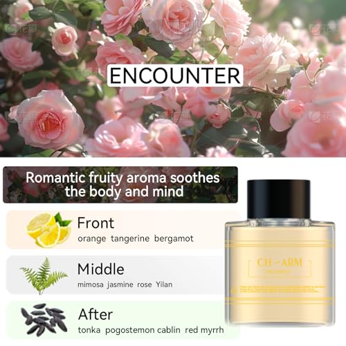 Image of Smart Car Air Freshener Diffuser with Starry Sky Projection and 50ml Perfume, 3 Mode Adjustable Rechargeable Car Aroma Diffuser,Auto On /Off Intelligent (Encounter)