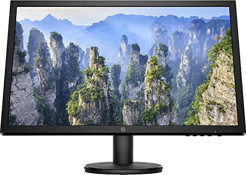 HP - PC V24 Monitor, Schermo 24” FHD TN, Risoluzione 1920 x 1080, Tempo di Risposta 1 ms Overdrive, Tecnologia AMD FreeSync, Antiriflesso, Comandi su Schermo, Regolabile Inclinazione, HDMI, VGA, Nero