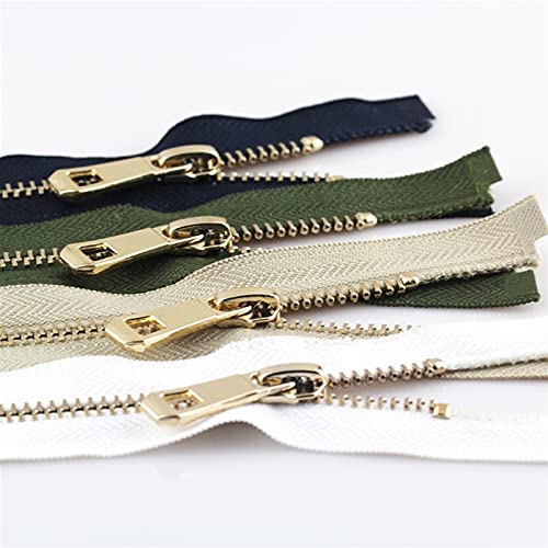Zkenshan-Zippers 5# 35/45/55/65/75/85cm Open-end Auto Lock Rose Gold Plating Zipper Use for Clothes Shoes Pocket Garment, Practical and Durable (Color : Black, Length : 55cm)4