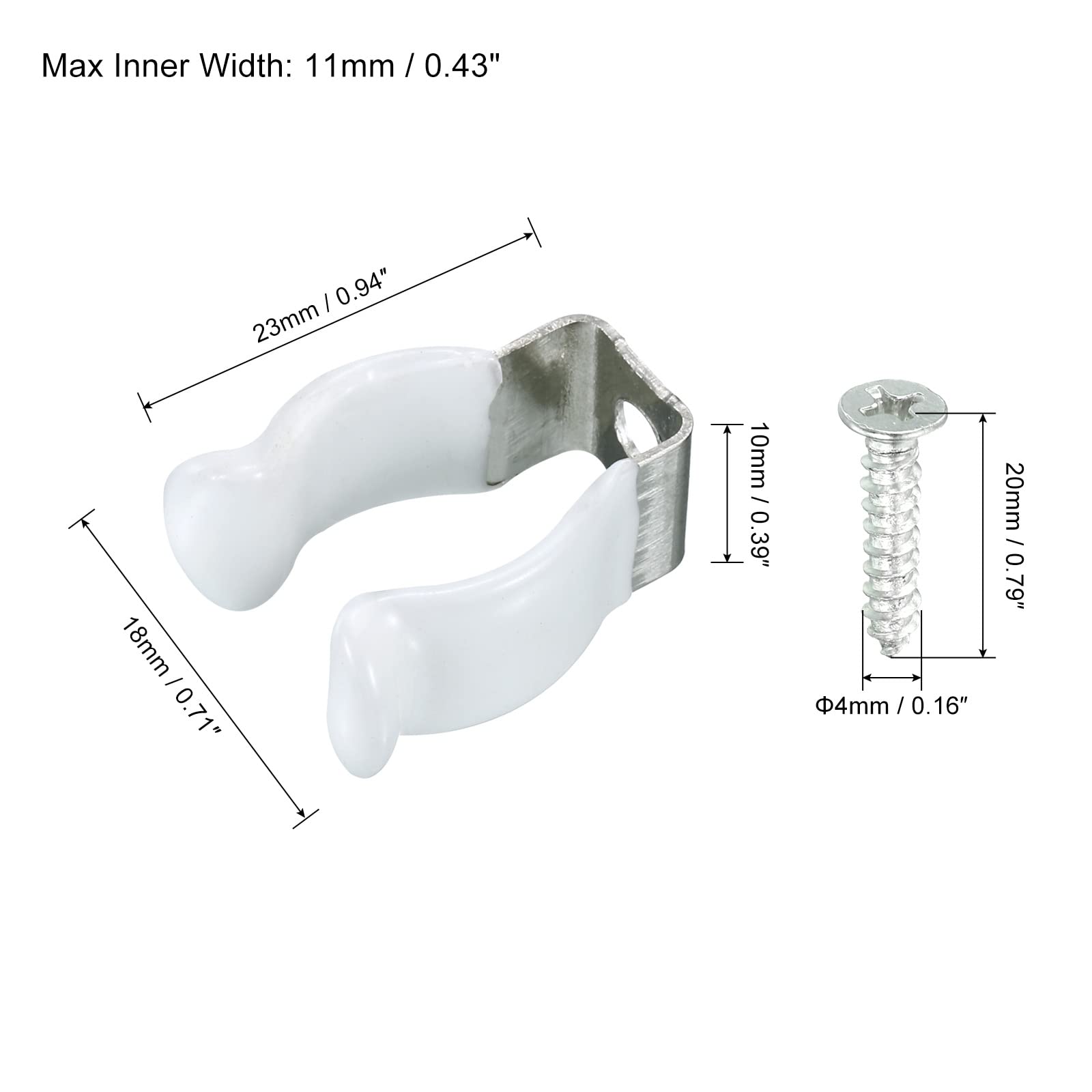 sourcing map 10 Piezas Soportes para Tubo Fluorescente T5, U Clips para Tubo LED Luz, Soporte Abrazadera Acero Inoxidable de Montaje con Tornillos