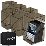 Mlikero Card Deck Cases, 6 Pack Acrylic Commander Deck Box Holding 100+ Sleeved Cards with 6 Dividers, Sturdy Card Storage Box Fit for MTG, TCG, Sports Cards (Black)