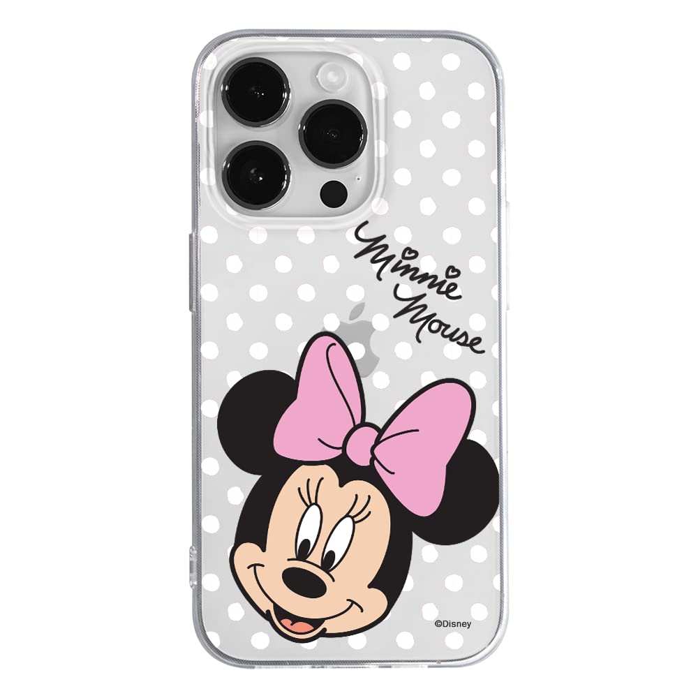 ERT GROUP mobile phone case for Apple Iphone 14 PRO original and officially Licensed Disney pattern Minnie 008 optimally adapted to the shape of the mobile phone, partially transparent