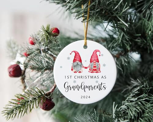Image of First Christmas as Grandparents 2024, New Grandparents Ornament 2024, First Time Grandparents Gifts, Ceramic New Grandparents Christmas Ornament 2024