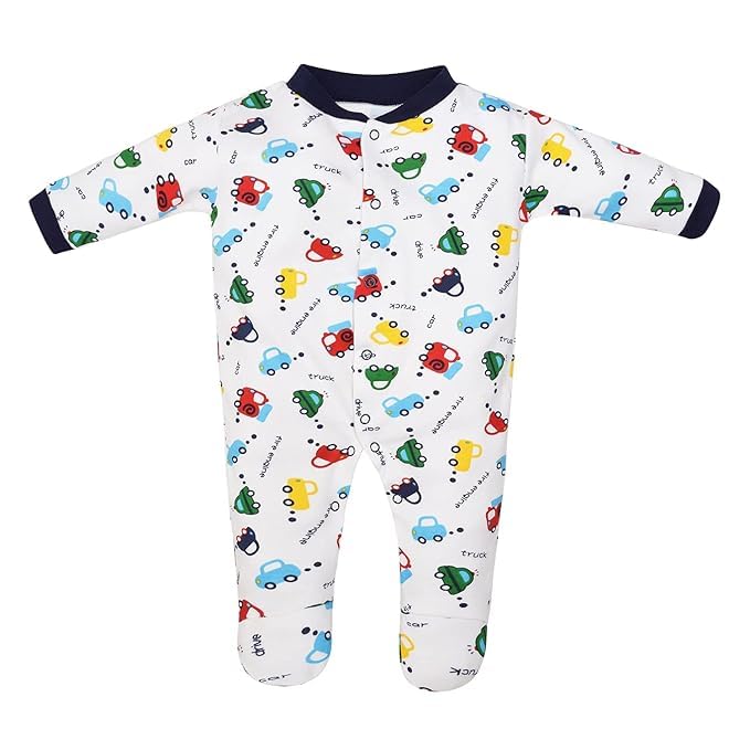 Image of Magic Town Baby Front Open Rompers /Jumpsuit Sleepsuit Full Sleeve, Snap Button for Boys and Girls Pack of 3