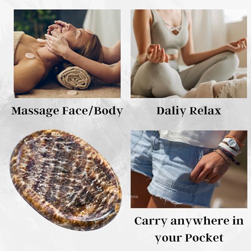 Image of Crystal Heaven Certified Aragonite Thumb Worry Pebbles Stones For Anxiety Stress Relief Massage - Aaa Grade Original Healing Gemstone Agate Rubbing Stone For Yoga Meditation Spiritual Reiki Feng Shui
