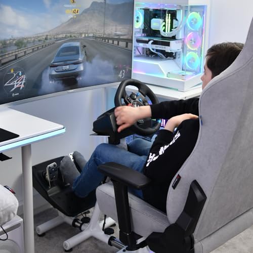 Image of Arozzi Velocita Universal Racing Simulator Cockpit Compatible with Most Racing Sim Gear and Gaming Chairs Collapsible Telescopic and Portable - White