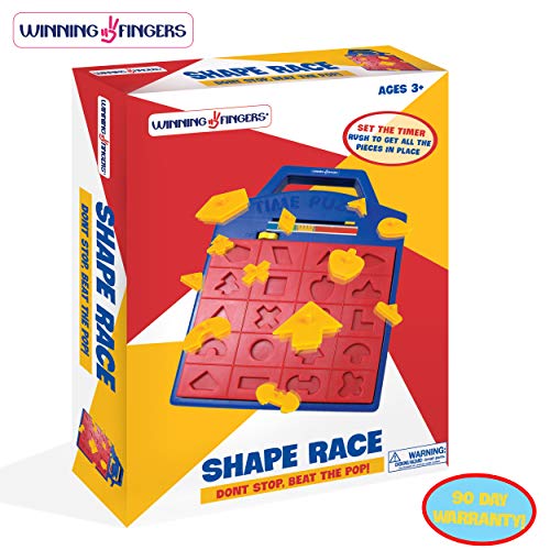Winning Fingers Shape Toy Puzzle Game – Pop Up Board Game With Shape Puzzles - Two Players Concentration Games Puzzle Board Matching Game - Educational Toy For Kids 3 Years And Older #TOP4