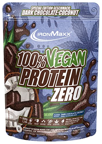 IronMaxx 100% Vegano Protein Zero - Chocolate Coco 500g | Proteína en polvo sin azúcar y rica en proteínas elaborada con 4 componentes | Proteína vegana en polvo sin aspartamo