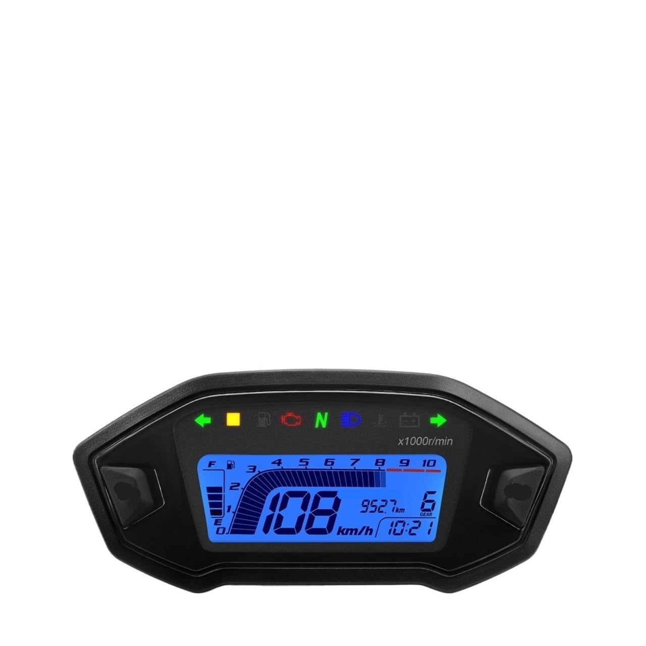 Contachilometri universale Tachimetro universale per moto, 7 colori, retroilluminazione, cruscotto per, regolazione digitale del contachilometri per 2/4 cilindri