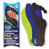 Ergo Kohlefaser-Einlegesohle Plus, starr mit Polsterung für Damen und Herren (Größen M 9-12 und W...