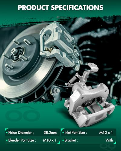 Image of SCITOO 19B6128 Rear Left Disc Brake Caliper w /Bracket For Pontiac For Vibe 2009-2010,For Toyota For Matrix 2009-2013,Single Piston