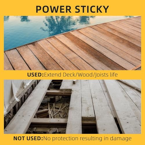 Image of Deck Joist Tape, 4 in x 50ft Waterproof Butyl Flashing Tape, 2 Pack | UV-Resistant Butyl Sealant Protects Wood Joists, Beams, Rv Roofs and Outdoor Decks from Water, Moisture and Weather Damage
