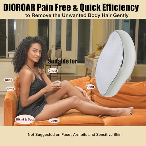 DIOROAR Crystal Hair Removal Device,Upgrade Crystal Hair Remover for Women,Physical Nano Glass Hair Eraser Stone,Painless Epilator and Exfoliator Without Shaver for Soft Silky Skin(Silver) - Image 4