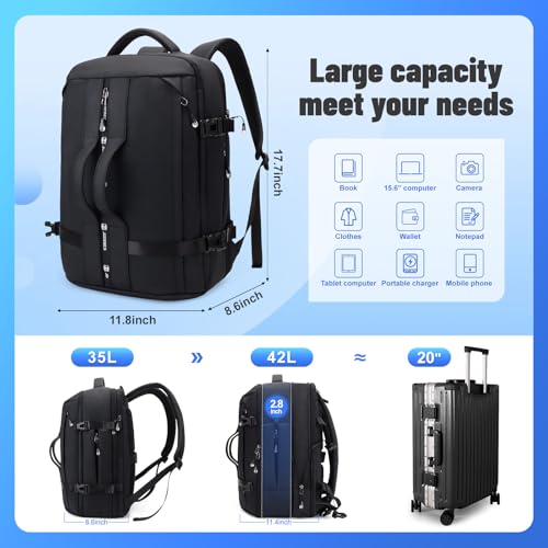 Travel Backpack,Expandable 50L Extra Large Laptop Backpack,Carry On Backpack Airline Approved Water-Resistant Business Suitcase Daypack Bag,Fits 17 Inch Laptop,Travel Gifts for Men Women4