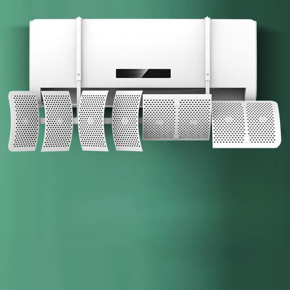 Deflettore di flusso per condizionatore a 8 foglie, deflettore per condizionatore, deflettore universale a parete per uscita diretta dell'aria per casa/ufficio, bianco (filtro al carbone)