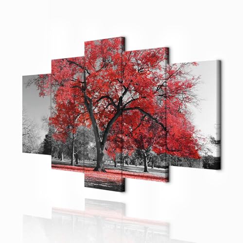 Impression sur toile haut de gamme paysage de forêt 5 pièces