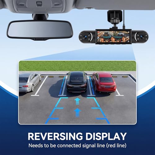 Orderich 4 Channel 360° Dash Camera Front and Rear Inside Left Right, 3.16 Inch Dash Cam for Cars, Built-in Night Vision, Sensitive Motion Detection 24/7 Recording Parking Mode Monitor Reversing Help by Orderich - Used condition - Image 6