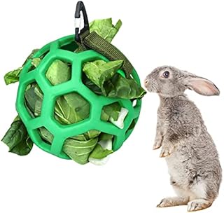 Rabbit Guinea Pig Hanging Hay Feeder Ball Small Animal Feeder Rack Dispenser Food Balls Toy Pet Grass Play Hay Chew Ball Grass Vegetable Hanging Holder for Small Animals Pet Hamster Bunny Rabbit