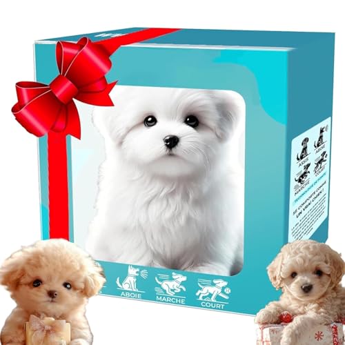 AXERHK Real Puppy, Real Puppy Lebensechter Roboter Welpe, 17CM Weiß...
