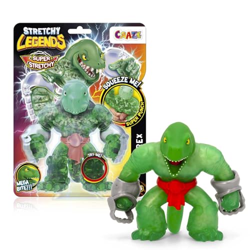 CRAZE Stretchy Legends Megarex, Personaggi da collezione libberici ed estensibili con imbottitura de Slime, 6 diversi personaggi da collezione