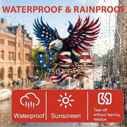Image of 2-Piece USA 250th Anniversary Patriotic Car Decal
