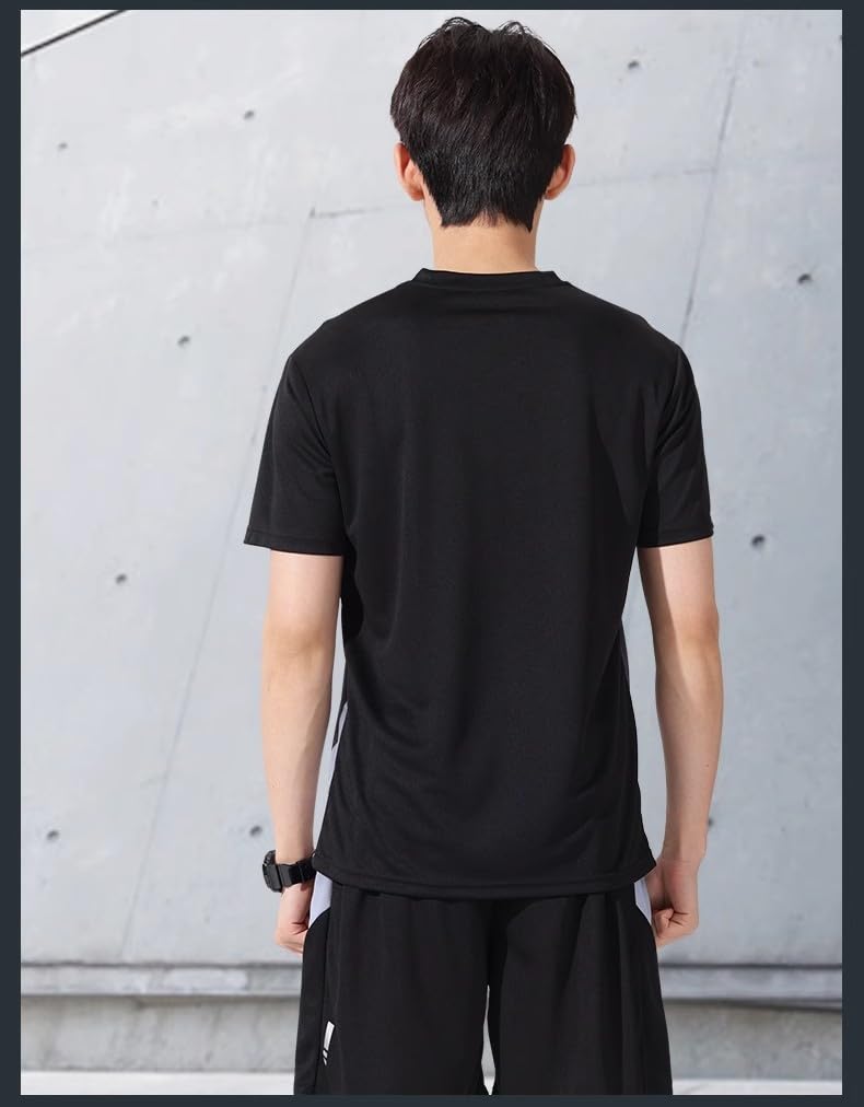 Camiseta de manga corta para hombre, de secado rápido, cuello redondo, atlética, para correr, gimnasio, entrenamiento — view 2
