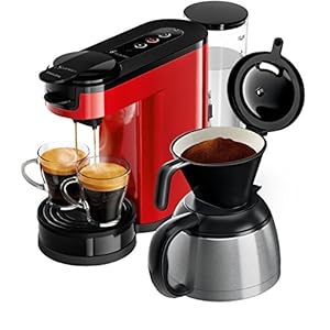 Philips Senseo Switch Pad- en filterkoffiemachine – 7 Koppen koffie – Waterreservoir 1 liter – Intensiteitselectie – Filter koffie – Thermische kan – Geschikt voor Senseo pads – Zwart – HD6592/80