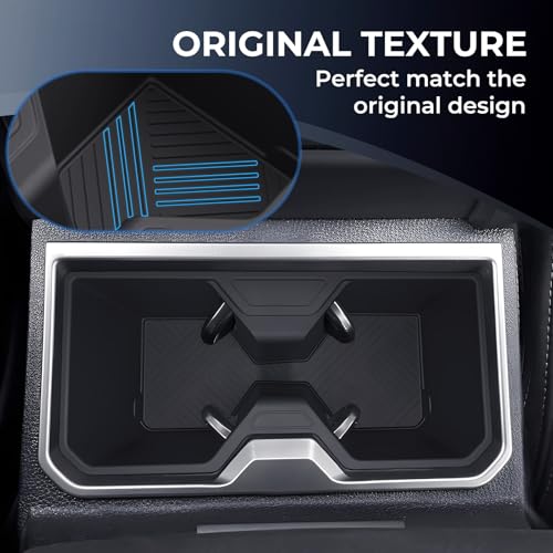 Image of Center Console Cup Holder Inserts for Toyota 4Runner 2026 2025 (6th Gen), Interior Accessories TPE Cup Holder for 2025-2026 4 Runner, Black