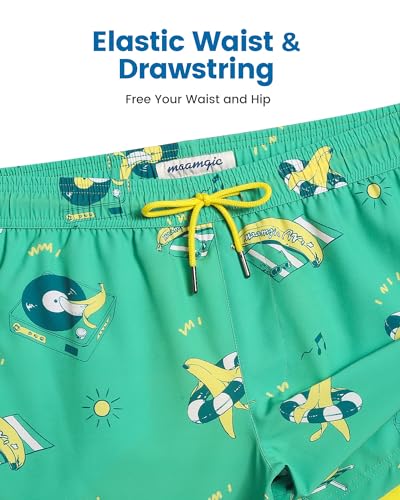 Image of maamgic 5inch Mens Swim Trunks with Compression Liner 2-in-1 Swimming Shorts Stretch Quick Dry with Zipper Pockets