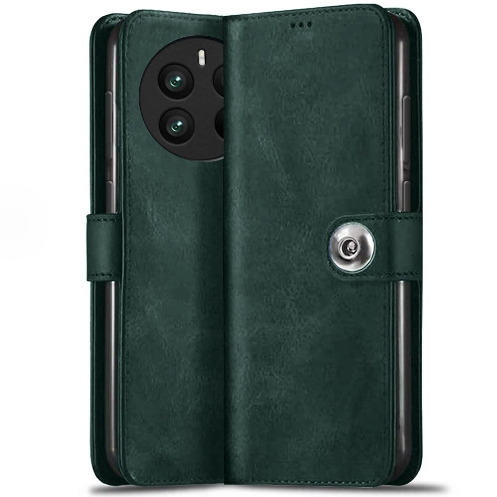 TheGiftKart Flip Cover Back Case for Realme 12 Plus 5G / Realme P1 5G / Narzo 70/70 Pro 5G | Genuine Leather Finish | Designer Button | Inbuilt Pockets & Stand | Flip Back Case (Faux Leather, Green) (B0D49651Z6) Amazon Price History, Amazon Price Tracker