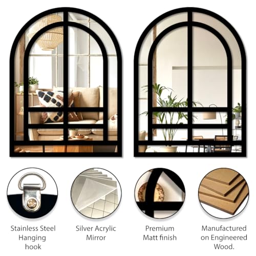 Image of Sehaz Artworks Home Decoration Items for Living Room | Jharokha Wall Decor Items for Living Room | Decorative Mirror for Wall Decoration | Wall Decor Items for Bedroom | Wall Hanging Decoration