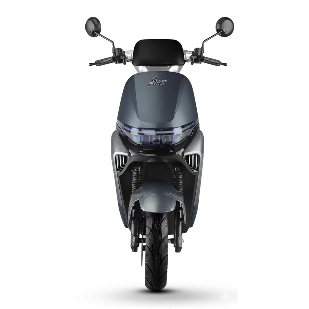 AMO Brisk 60V Lithium Ion Battery Low Speed Electric Scooter | 25 km/h | 70–100 km Range | Non-RTO | Portable Charger | Grey-image-12