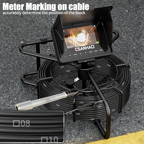 Cámara de alcantarillado 100ft para inspección de tuberías con DVR y pantalla HD miniatura 5