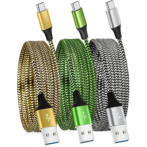 USB C Charger Cable 3Pack 1.8M/6FT USB to USB C Cable Long Type C Fast Charging Cable Compatible with iPhone 17 16 15 Samsung Galaxy S24/S23/S22/S21/S20 Note 10/9/8 Huawei HTC LG Moto Google Pixel