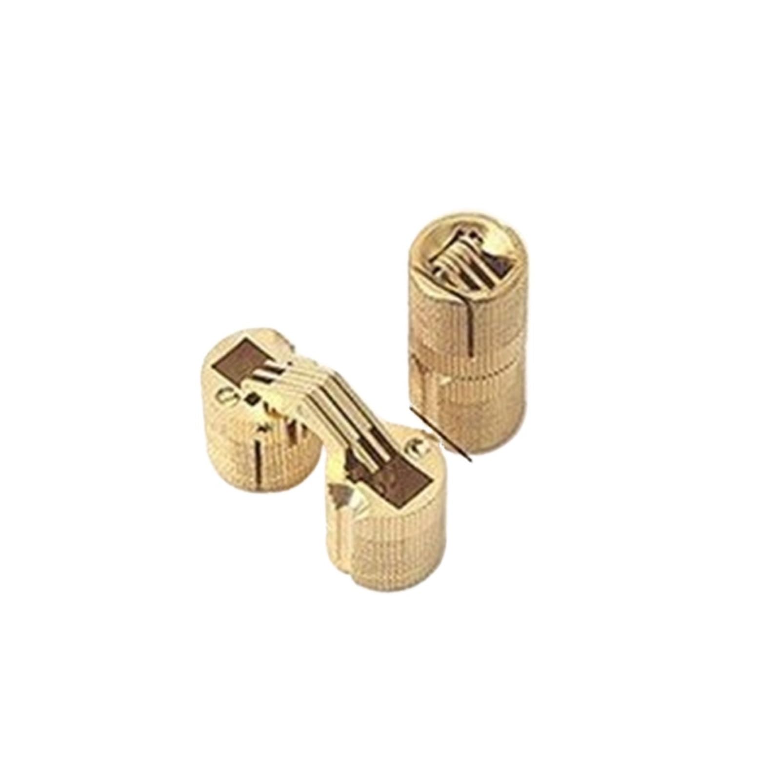 Luysgbxr One Color Barrel Hinges 2Pcs 8-18Mm Copper Brass Door Hinges Cylindrical Hidden Cabinet Concealed Invisible Furniture Barrel Hinge For Hardware(14Mm)