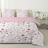 Flores Edredon Estampado 4 Estaciones, Planta Edredón Relleno Nórdico Cama 105/135 Estampado, Estética Edredones Reversible 200x200 cm para Niñas Niños Juveniles PD154