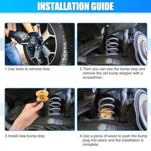 Tope de suspensión delantera evita daños mecánicos en BMW 640i 3.0L L6 kit de hule amarillo 7