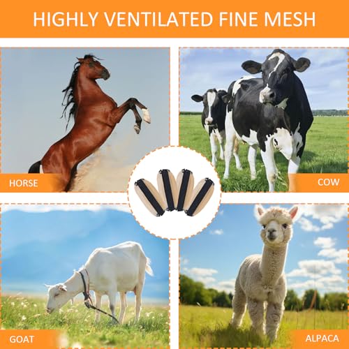 Anti Mücken Feinmaschige Fliegengamaschen, 4 Stück Atmungsaktiv Gamaschen Pferd, Klettverschluss Pferde Zubehör, für zur Linderung von Gelenkreizungen, Hufschäden, Muskelermüdung bei Pferden