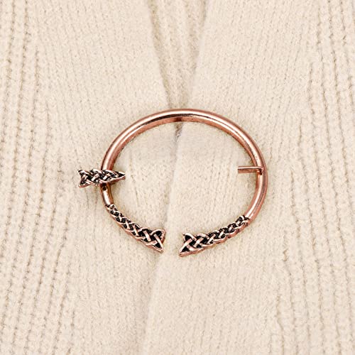 Image of uxcell Vintage Brooch Cloak Pin, Penannular Brooch Cloak Clasp Scarf Pin Shawl Pin Cardigan Brooch Buckle for Women Men Costume Accessory
