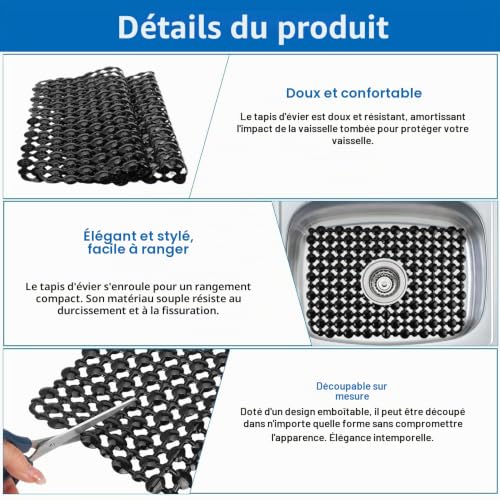 2 Pièces Tapis Evier Cuisine 28 X 28Cm Tapis D'Évier de Cuisine – vue 3