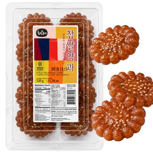 Korean Food Traditional Yakgwa Honey Rice Cookies, Sweet Pastry, 320g Wrap