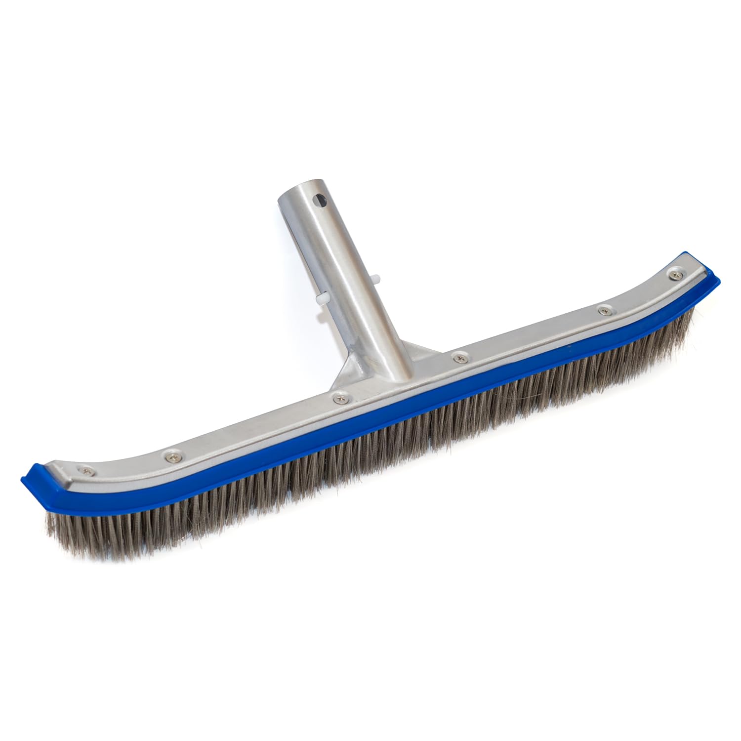 Woodside 18” Aluminium Swimming Pool Cleaning Brush Head, Heavy Duty Indoor/Outdoor Pool Brush For Walls, Tiles, Floors & Steps, Stainless Steel Bristles
