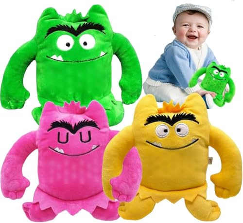 Peluche de monstruo de color, 3 piezas de monstruo de los sentimientos, monstruo de colores para un monstruo de color alegre, muñeco de peluche de peluche Peluche de monstruo de color, 3 piezas de monstruo de los sentimientos, monstruo de colores para un monstruo de color alegre, muñeco de peluche de peluche