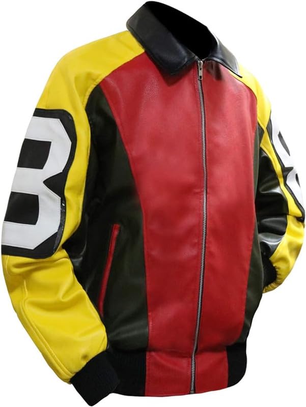 Image of 8 Pool Bomber Jacket- Faux Leather Seinfeld David Puddy Eight ball Lettermen Jacket - 90's Bomber Jacket