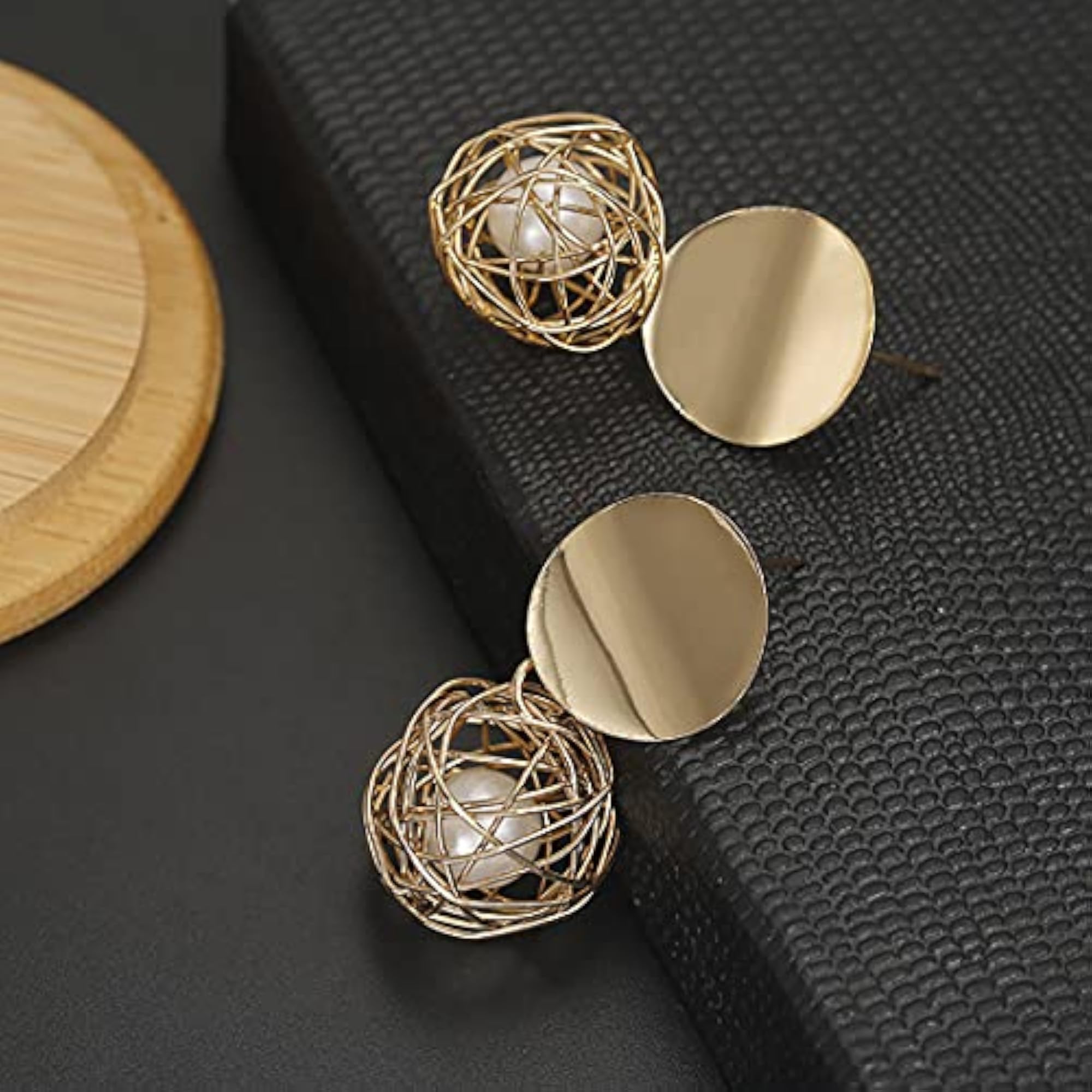 Gold Leaf Drop Earrings for Women