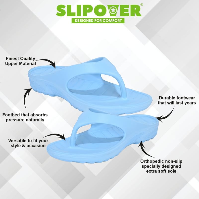 Image of SLIPOVER Flip Flop (W Boost) Slippers for Women Stylish|Comfortable|Soft|Lightweight|Anti-Skid|Arch Support|Lab Tested|Casual|EVA Slippers|Sandals|Chappals, Ideal for: Womens|Girls