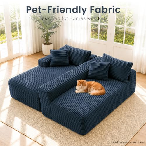 95" Modular Sectional Sofa, Boneless Chaise L-Shaped Couch for Living Room - image 6