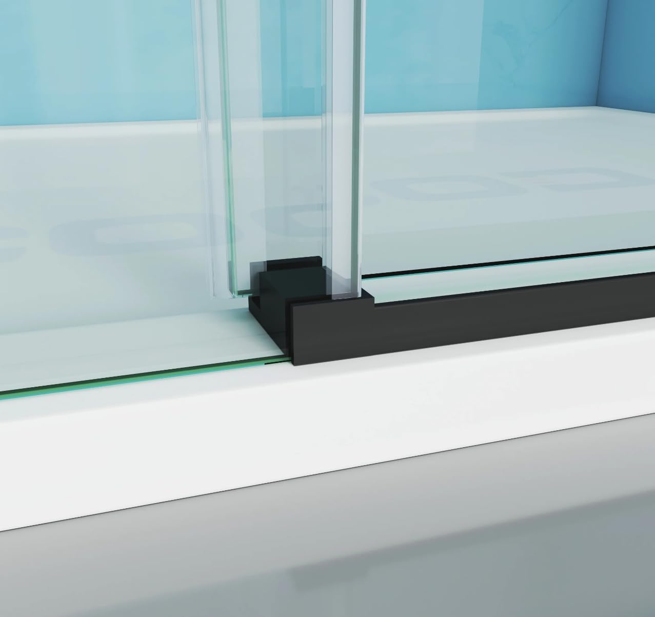 60" W × 76" H Soft-Closing Bathroom Single Sliding Frameless Shower Door Round Guide Rail Thickened 5/16" Tempered Glass (Brushed Nickel)
